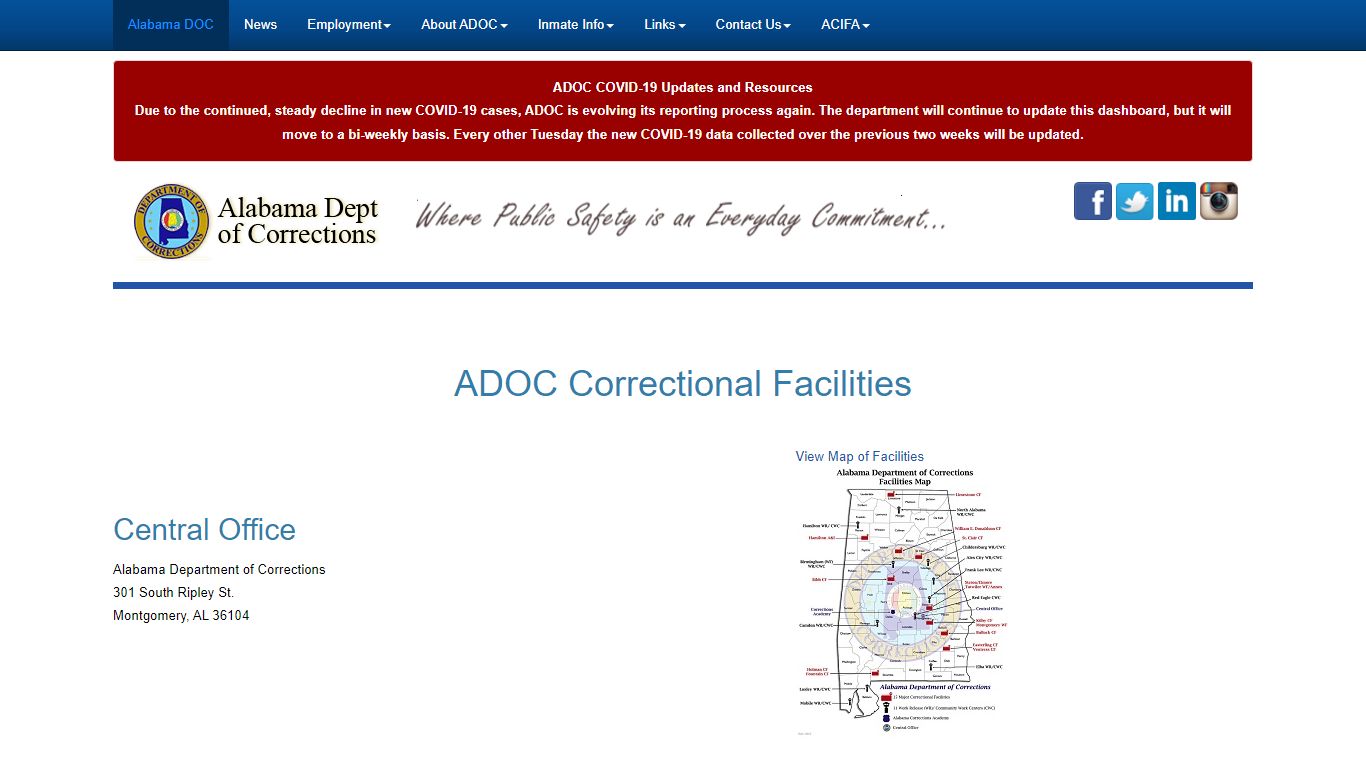 - Alabama Dept of Corrections